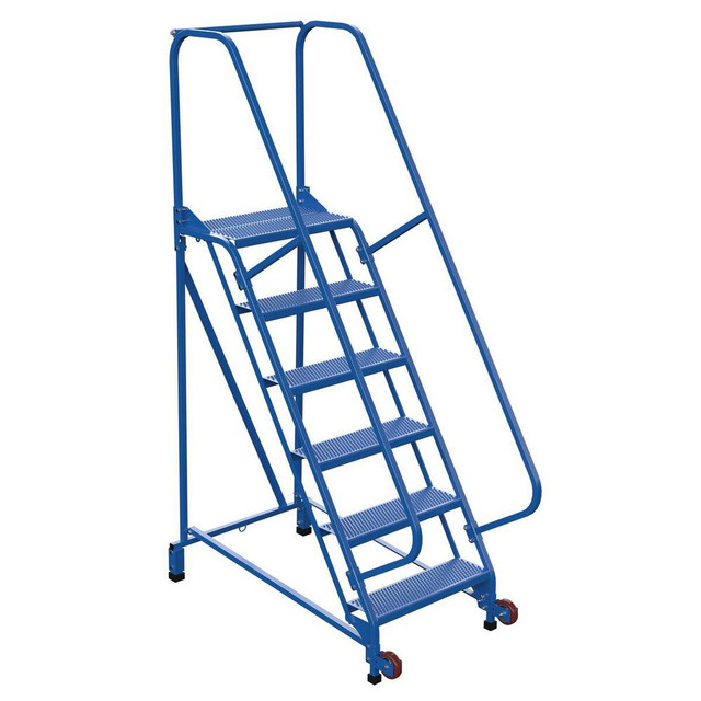 Vestil LAD-TRN-60-6-P 6-Step Steel Step Ladder: Type IA, 90" High