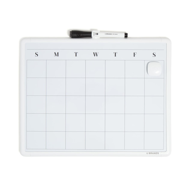 UBRANDS, LLC 260U00-04 U Brands Magnetic Dry-Erase Monthly Calendar Board, 14in X 11in, White Plastic Frame (260U00-04) UBRANDS, LLC 260U00-04 U Brands Magnetic Dry-Erase Monthly Calendar Board, 14in X 11in, White Plastic Frame (260U00-04)