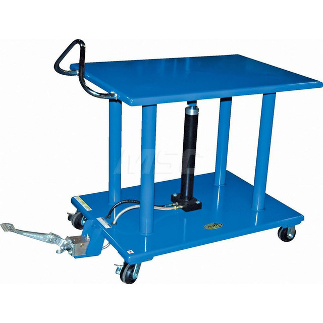 Vestil HT-40-4848 Mobile Battery Lift Table: 4,000 lb Capacity, 36 to 54" Lift Height, 48" Platform Width, 48" Platform Length