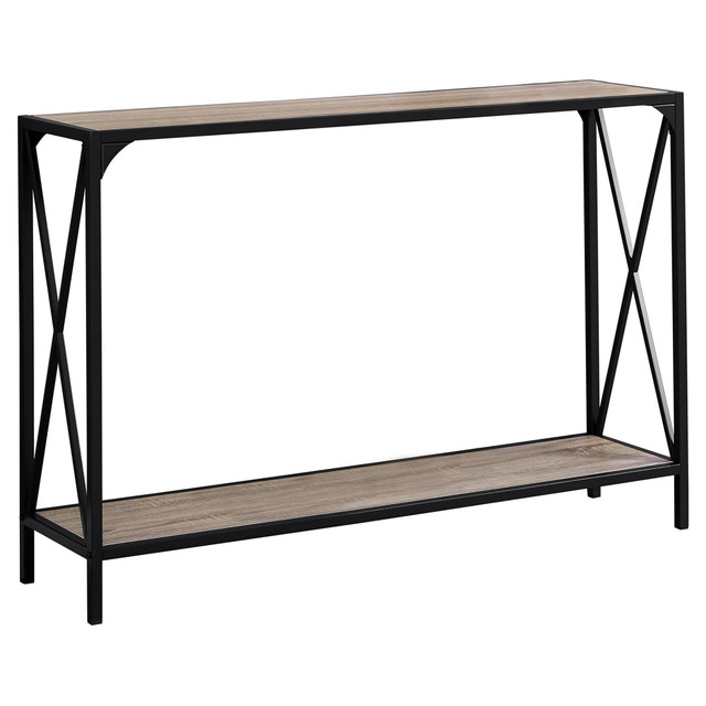 MONARCH PRODUCTS Monarch Specialties I 2125  Chantal Accent Table, 32inH x 48inW x 12inD, Dark Taupe/Black