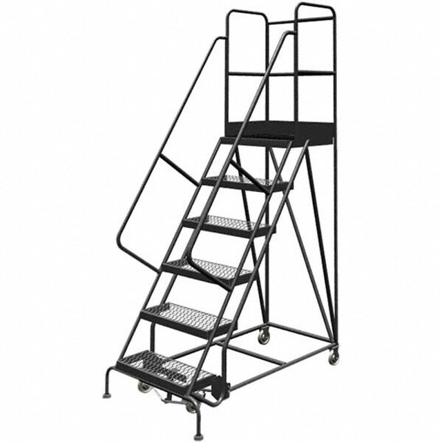 TRI-ARC KDSR106242-D2 Steel Rolling Ladder: 6 Step