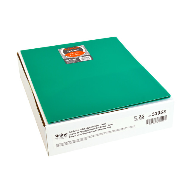 C-LINE PRODUCTS, INC. 33953-BX C-Line 2-Pocket Poly Portfolios, Letter Size, Green, Pack Of 25 Portfolios