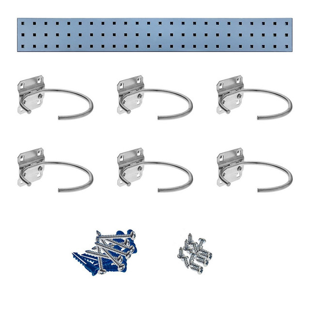 Triton Products LBS36P-SLV Pegboard Kit: Square Holes, 4-1/2" High, 36" Wide, 0.5625" Deep