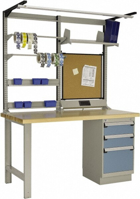 Rousseau Metal LC2109L3C Stationary Workstation: 60" Wide, 30" Deep, 80" High, 2,750 lb Capacity