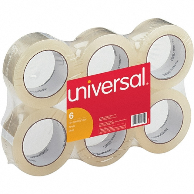 UNIVERSAL UNV63500 Pack of (6), 48mm x 100m Rolls, Clear Box Sealing & Label Protection Tape