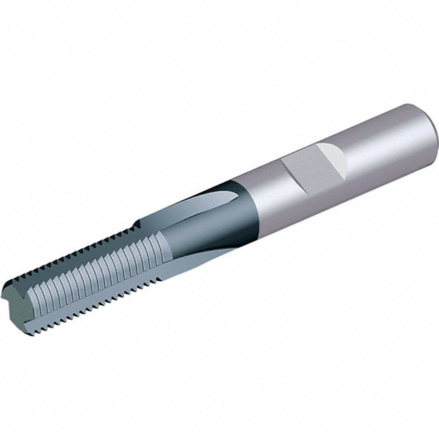 Vargus 80077 Straight Flute Thread Mill: 1/4-19, External & Internal, 3 Flutes, 5/16" Shank Dia, Solid Carbide