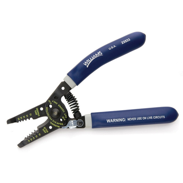 Williams JHW23533 Wire & Cable Strippers; Type: Wire strippers ; Insulated: No ; Wire Type: AWG; Solid; Stranded ; Body Material: Plastic ; Tether Style: Tether Capable ; Adjustability: Manual