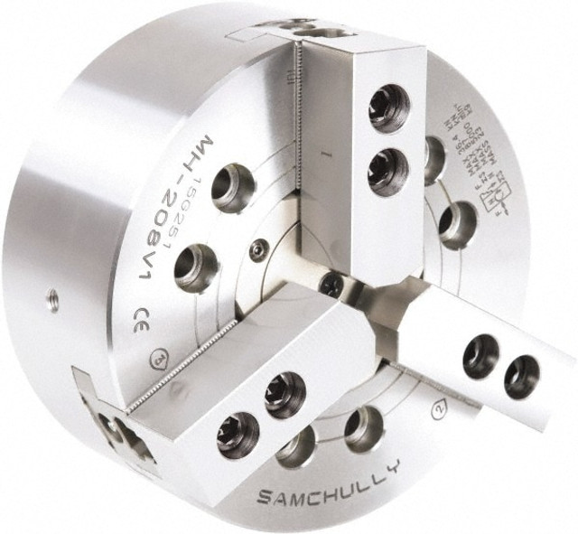 Samchully MH-212 Hydraulic Power Lathe Chuck: 315 mm Dia, 3 Jaws, Plain Back Mount