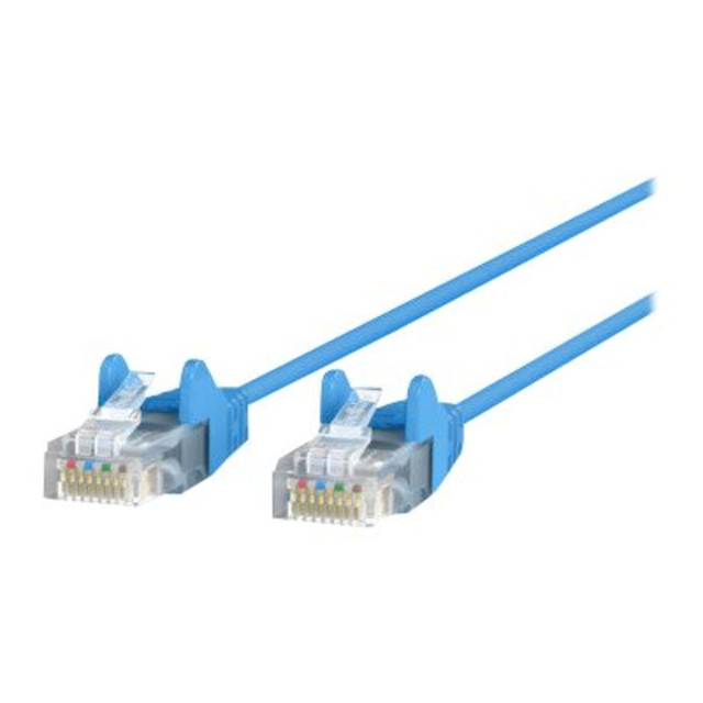 BELKIN, INC. Belkin CE001B01-BLU-S  CAT6 Slim Gigabit Snagless UTP Ethernet Cable - 1 ft Category 6 Network Cable for Network Device, Notebook, Desktop Computer, Modem, Router, Wall Outlet - First End: 1 x RJ-45 Network - Male - Second End: 1 x RJ-45