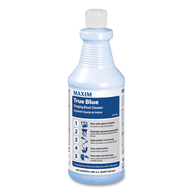 MIDLAB Maxim® 03090012 True Blue Clinging Bowl Cleaner, Mint Scent, 32 oz Bottle, 12/Carton