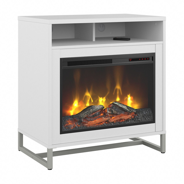 BUSH INDUSTRIES INC. KI70209FRK Bush Business Furniture Method 32inW Electric Fireplace With Shelf, White, Standard Delivery