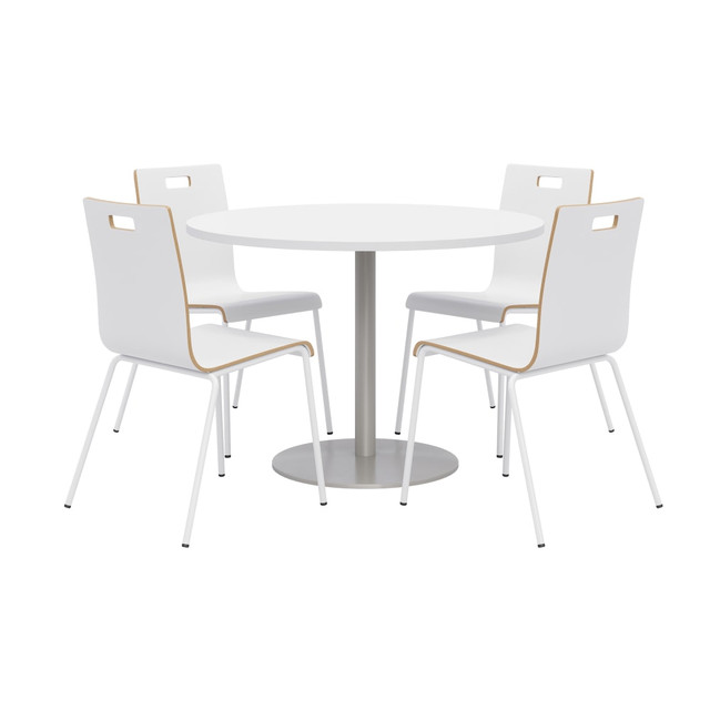 KENTUCKIANA FOAM INC 840031921789 KFI Studios Proof Dining Table Set With Jive Dining Chairs, White KENTUCKIANA FOAM INC 840031921789 KFI Studios Proof Dining Table Set With Jive Dining Chairs, White