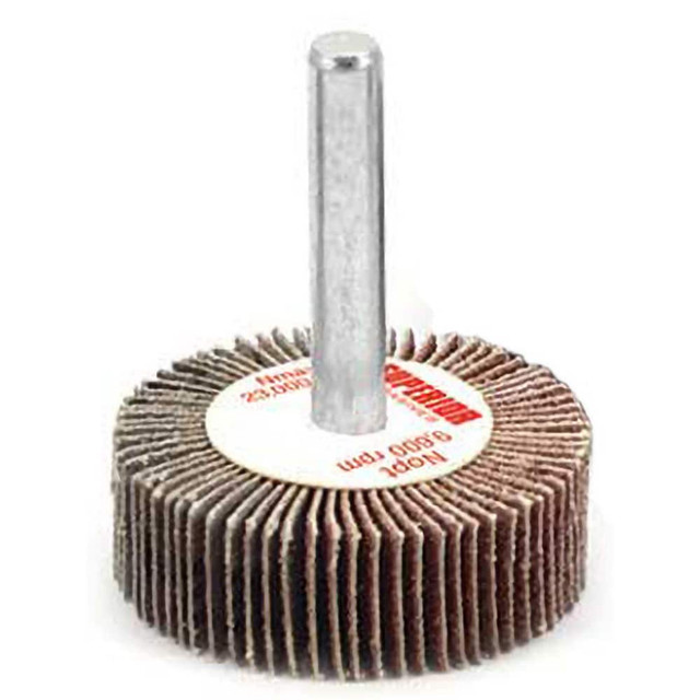 Superior Abrasives A009987 Mounted Flap Wheel: 2" Dia, 1/2" Face Width, 120 Grit, Aluminum Oxide