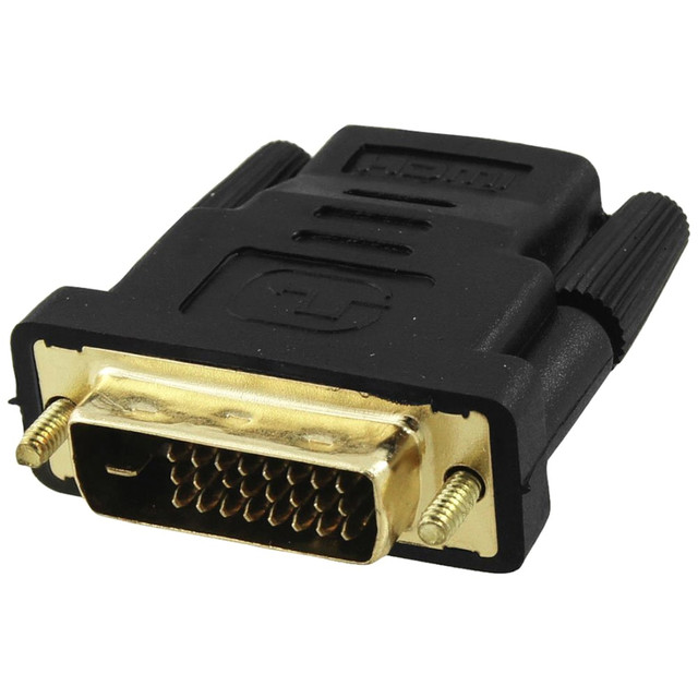 4XEM 4XHDMIDVIFMA  DVI-D Male To HDMI Female Adapter - 1 Pack - 1 x 25-pin DVI-D Digital Video Male - 1 x 19-pin HDMI Digital Audio/Video Female - 1920 x 1200 Supported - Nickel, Gold Connector - Black