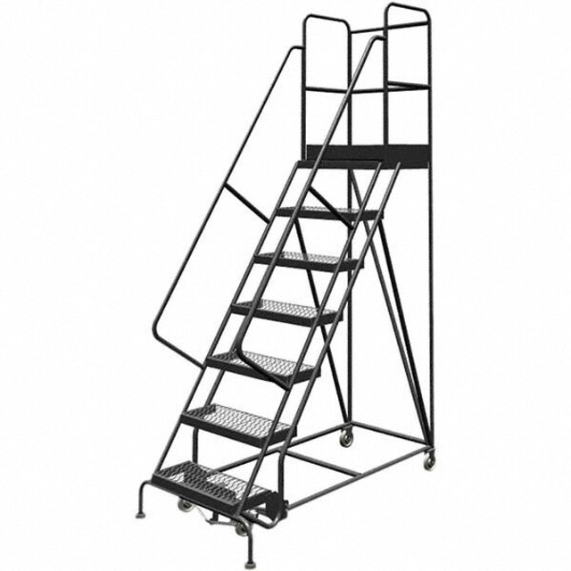 TRI-ARC KDSR107242-D3 Steel Rolling Ladder: 7 Step