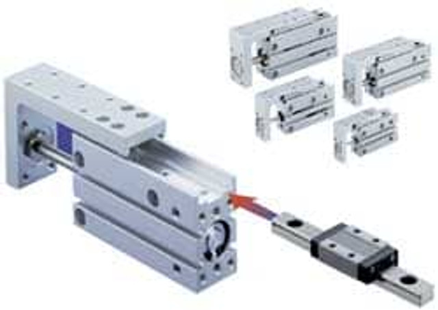 SMC PNEUMATICS MXH20-20Z Double Acting Rodless Slide Air Cylinder: 20 mm Bore, 20 mm Stroke, M5 x 0.8 Port, M5 x 0.80 Port, Pitch Mount