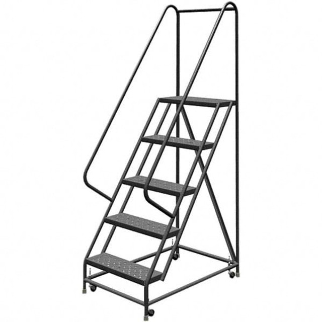 TRI-ARC KDSR105246 86" High 450 Lb Capacity 5 Step Rolling Warehouse Ladder