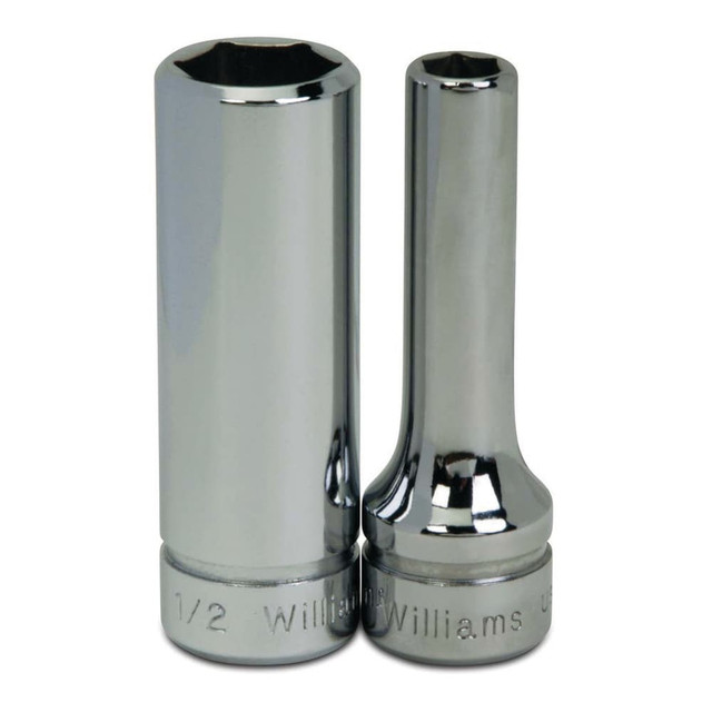 Williams BMD-608 Hand Sockets; Socket Type: Deep Socket ; Drive Size: 3/8 ; Drive Style: Square ; Number Of Points: 6 ; Overall Length (Inch): 2-1/8in ; Overall Length (Decimal Inch): 2.125