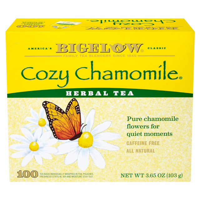 R. C. BIGELOW, INC. 37041 Bigelow Cozy Chamomile Tea Bags, 1.5 Oz, Box Of 100 Tea Bags