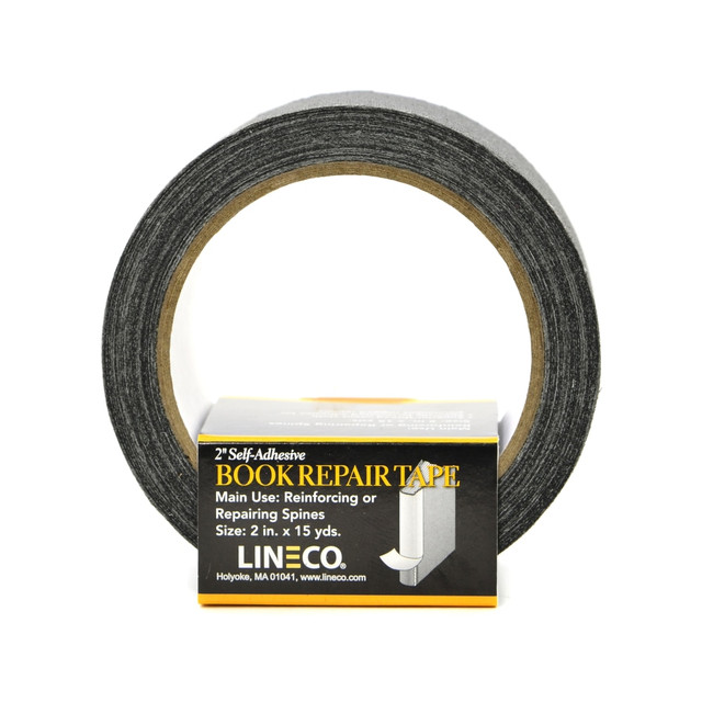 UNIVERSITY PRODUCTS, INC. 550-1505 Lineco Spine Repair Tape, 2in x 540, Black