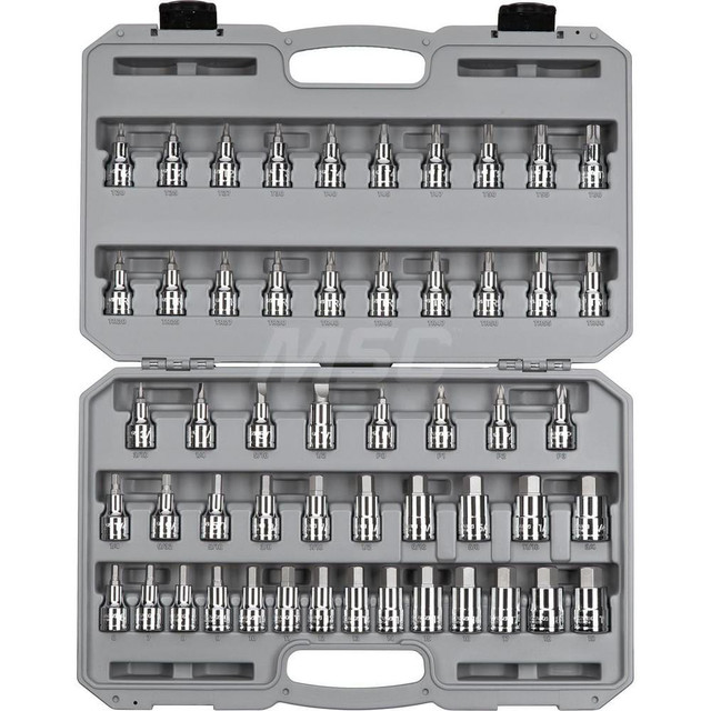 Tekton SHB92302 1/2 Inch Drive Hex, Torx, TR Torx, Phillips, Slotted Bit Socket Set (52-Piece)