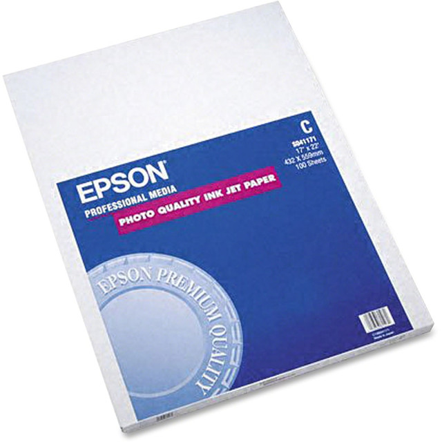 EPSON AMERICA INC. S041171 Epson Photo Paper, 17in x 22in, Pack Of 100