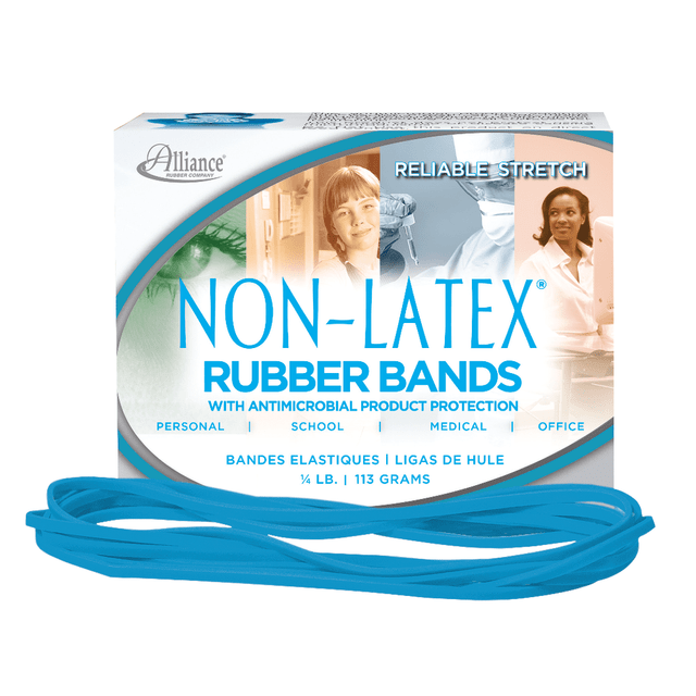 ALLIANCE RUBBER CO 42179 Alliance Rubber Bands With Antimicrobial Protection, #117B, 7in x 1/8in, Cyan Blue ALLIANCE RUBBER CO 42179 Alliance Rubber Bands With Antimicrobial Protection, #117B, 7in x 1/8in, Cyan Blue