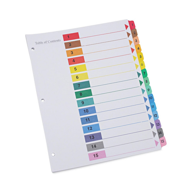 Universal One UNV24808 Pack of (6) 11 x 8 1/2" 8 Tabs, 3-Hole Punched, Index Tabs