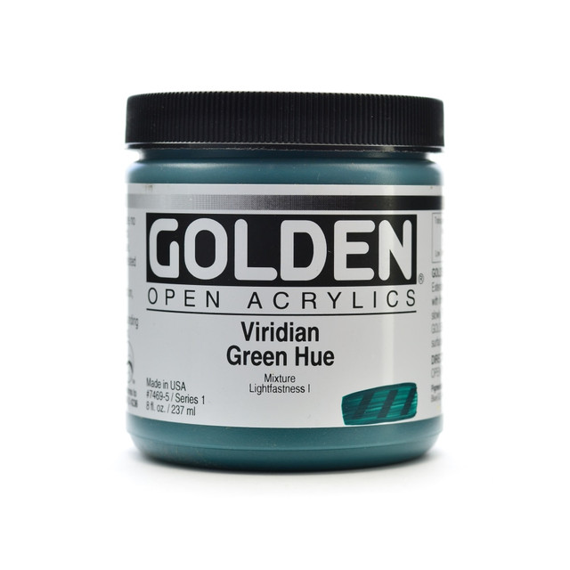 GOLDEN ARTIST COLORS, INC. Golden 7469-5  OPEN Acrylic Paint, 8 Oz Jar, Viridian Green Hue