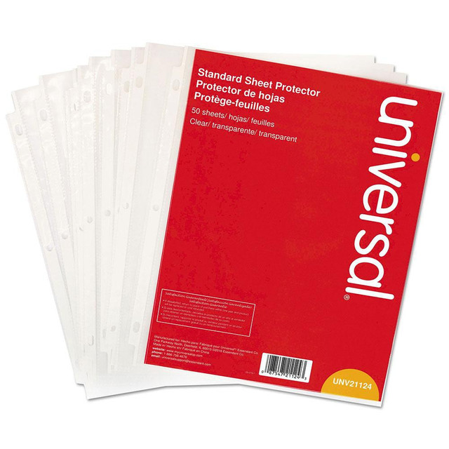 UNIVERSAL UNV21124 50 Pc Sheet Protector-Ring Binder: Clear