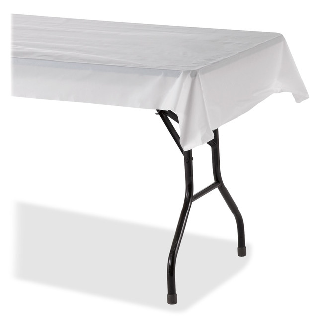 SP RICHARDS 10324CT Genuine Joe Banquet-size Plastic Tablecover - 300 ft Length x 40in Width - 6 / Carton - Plastic - White