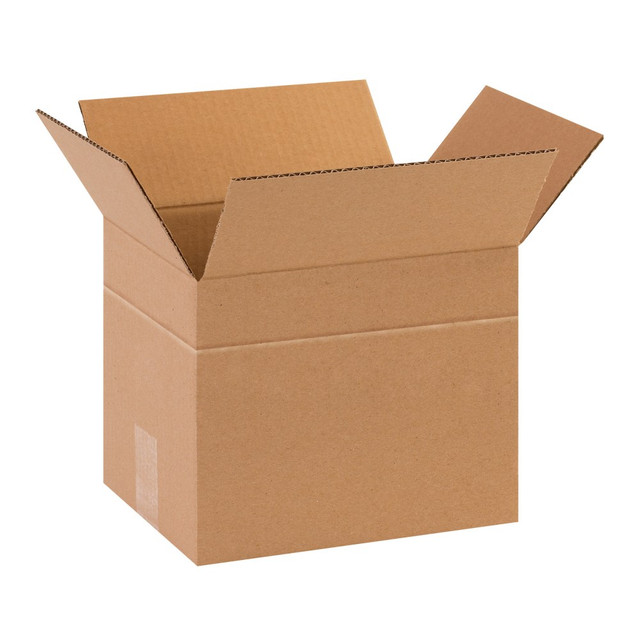 B O X MANAGEMENT, INC. MD1088 Partners Brand Multi-Depth Corrugated Boxes, 10in x 8in x 8in, Scored 6in, Kraft, Pack Of 25