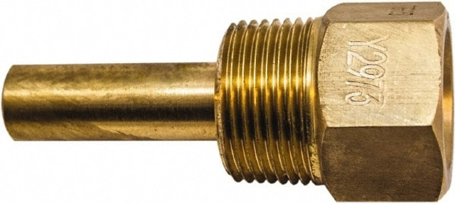 Winters TBR25 3-1/2 Inch Overall Length, 3/4 Inch Thread, Brass Thermowell