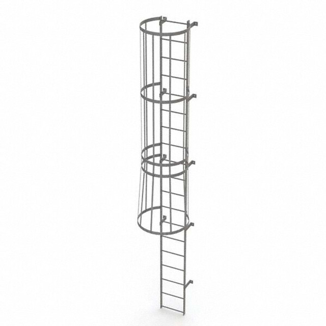 TRI-ARC WLFC1119 Steel Wall Mounted Ladder: 18" High, 19 Steps, 350 lb Capacity