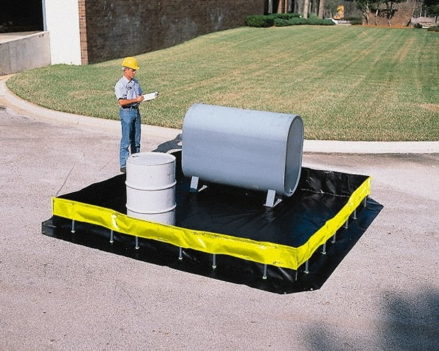 UltraTech. 8401 High Wall Collapsible Berm: 5,610 gal Capacity, 50' Long, 15' Wide, 1' High