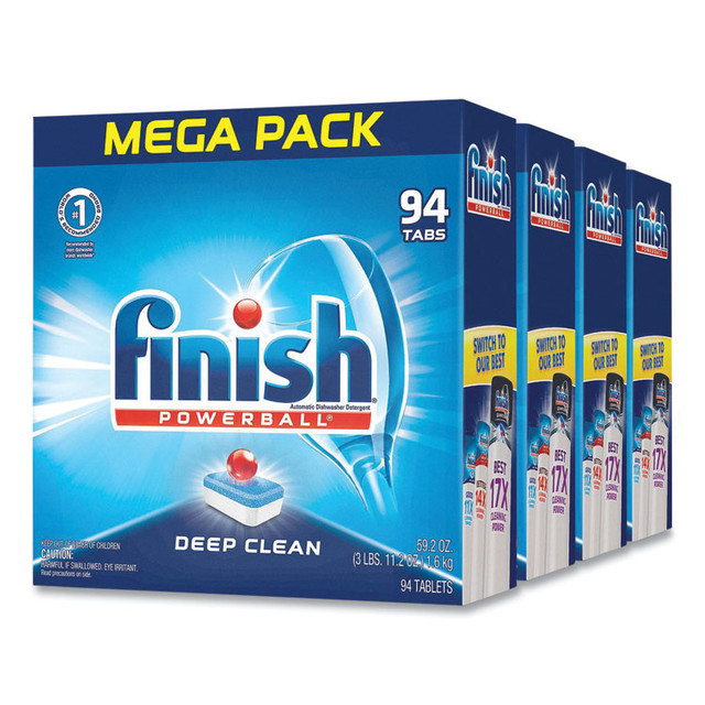 RECKITT BENCKISER FINISH® 97330 Powerball Dishwasher Tabs, Fresh Scent, 94/Box