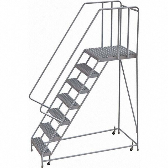 TRI-ARC WLAR107245-D5 Aluminum Rolling Ladder: 7 Step