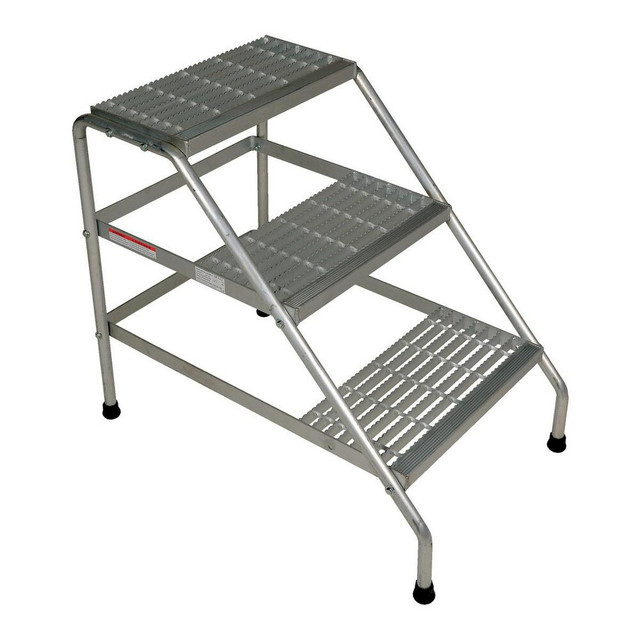 Vestil SSA-3-KD 3-Step Aluminum Step Ladder: 30" High