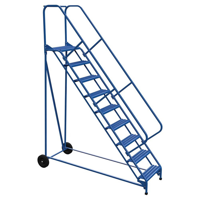 Vestil LAD-RAF-9-24-G- 9-Step Steel Step Ladder: Type IA, 10' High