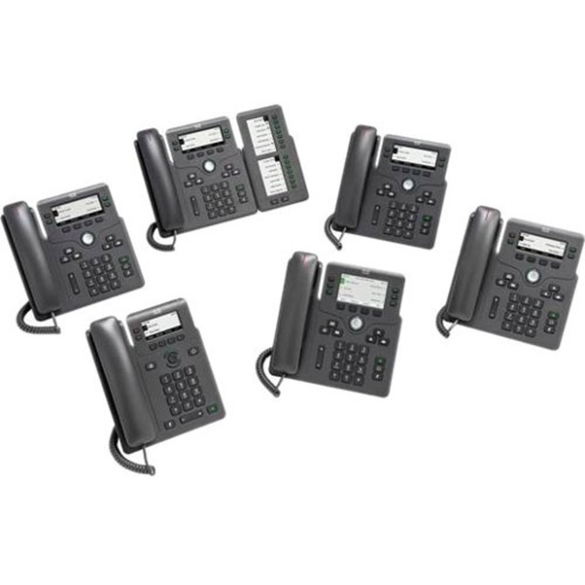 CISCO CP-6871-3PCC-K9=  6871 IP Phone - Corded - Corded/Cordless - Wi-Fi - Wall Mountable - Charcoal - 6 x Total Line - VoIP - IEEE 802.11a/b/g/n - Caller ID - Speakerphone - 2 x Network (RJ-45) - USB - PoE Ports - Color