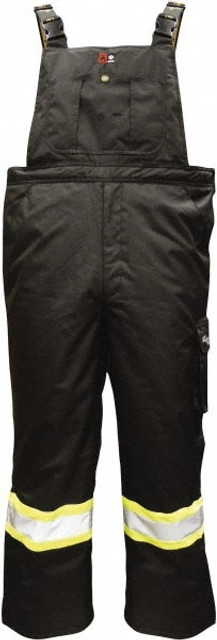 Viking 3957FRP-XXL Bib Overalls: Size 2XL, ANSI/ISEA 107-2015 Class E, Black, Polyester