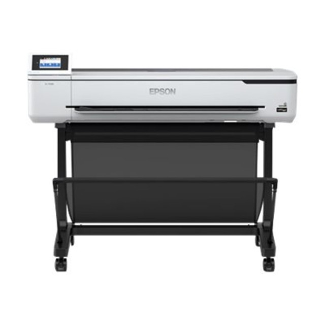 The ultra-small Epson SureColor T5170 printer helps bring your big ideas to life. Connect wirelessly to enjoy the vivid color and clarity of PrecisionCore MicroTFP technology in photography prints, blueprints and illustrations printed at up to 36in wide.  Resolutions of up to 2400 x 1200 dpi for vivid, accurate results.  Wireless (802.11b/g/n) connection and Wi-Fi Direct for cable free printing from a computer or mobile device.  Ethernet port provides a wired connection to your for efficient, uninterrupted print organization.  Faster results, prints A1/D prints in just 31 seconds.  PrecisionCore MicroTFP 4 channel, drop-on-demand printhead offers Precision Droplet Control for crisper, clearer, more accurate prints.  Print in vibrant color and clear black and white with accurate heads of 800 nozzles.  Variable Droplet technology produces up to 3 different sizes per line, smallest droplet size is 4 picoliters, for precision.  UltraChrome XD2 archival pigment ink for brilliant, long-lasting color and clean lines.  High-capacity cartridges reduce cost and maintenance.  Accepts rolls up to 36in wide and sheets from 8.27in x 11in to 11in x 17in through an auto sheet feeder.  User-adjustable roll media adapters offer a 2in core diameter to accept roll diameters of up to 4.3in.  Print at the touch of a button with 4.3in LCD color touch screen.  High-speed internal rotary cutter with auto and manual options for precise finishing.  USB 3.0 port connects through PC or Mac.  Backed by the manufacturers 1 year limited warranty.  Features eco-attributes for greener use.  ENERGY STAR certified - meets federal guidelines for energy efficiency.  This product is heavy and/or oversized and may need more than one person to handle.  Energy efficient - designed to use less energy than alternative products, potentially helping you save money and reduce your carbon footprint.