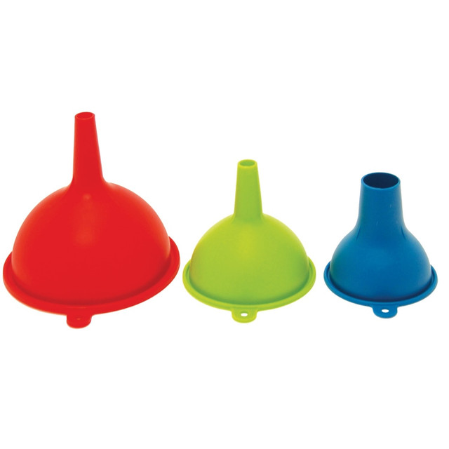 STARFRIT USA INC 093523-003-0000 Starfrit Gourmet 3-Piece Silicone Funnel Set, 4-1/2in x 5in