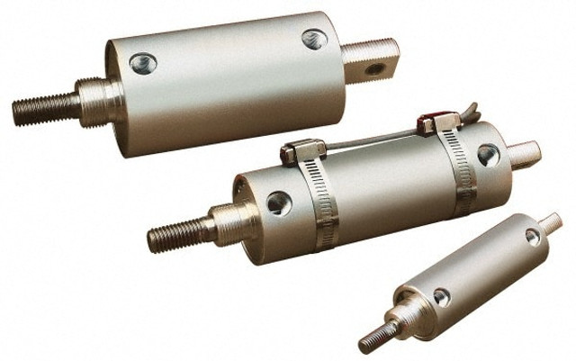 Schrader Bellows 033520199 Single Acting Rodless Air Cylinder: 2-1/4" Bore, 2" Stroke, 150 psi Max, 1/8-27 NPT Port, Side Leg - Horizontal Mount