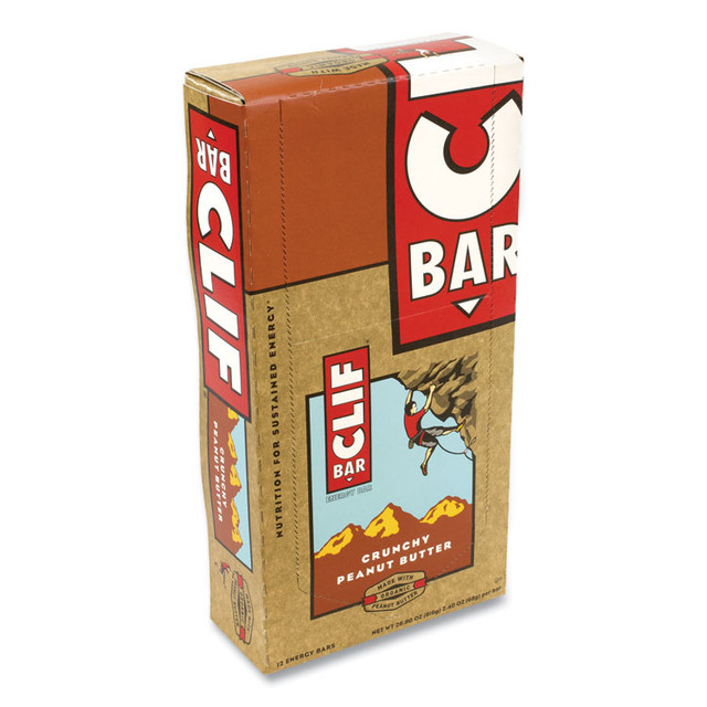 CLIF BAR & COMPANY 20900633 Energy Bar, Crunchy Peanut Butter, 2.4 oz, 12/Box