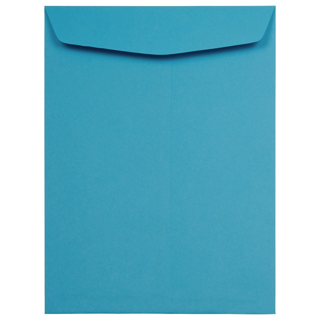 JAM PAPER AND ENVELOPE 80386 JAM Paper Open-End 9in x 12in Envelopes, Gummed Seal, Blue, Pack Of 100 Envelopes