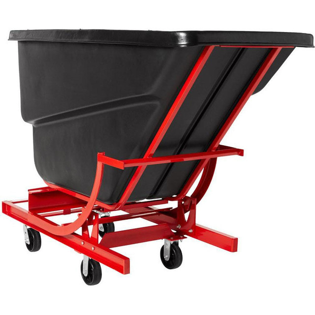 Rubbermaid FG105943BLA Polyethylene Basket Truck: 1 cu yd, 1,000 lb Capacity, 52-3/4" High, 26-1/4" Wide, 55" Long