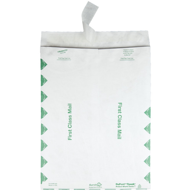 QUALITY PARK PRODUCTS R1800 Quality Park Tyvek First Class 12in x 15 1/2in Envelopes, Self-Adhesive, White, Box Of 100