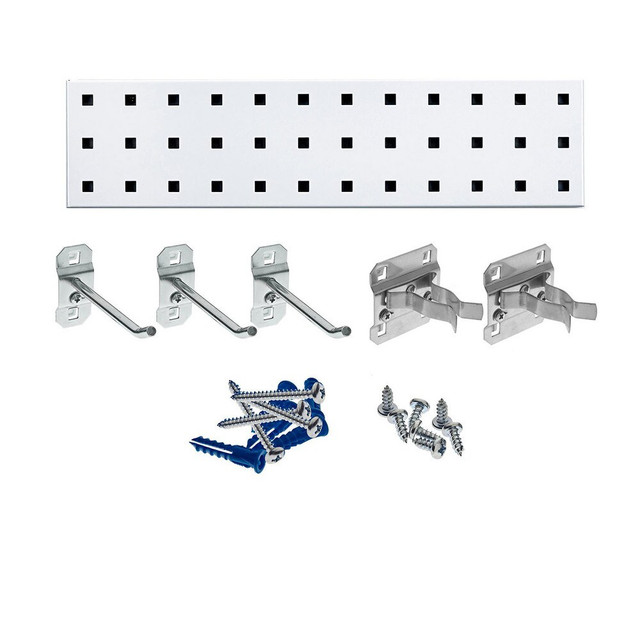 Triton Products LBS18T-WHT Pegboard Kit: Square Holes, 4-1/2" High, 18" Wide, 0.5625" Deep