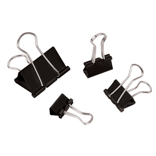 When you need to fasten your paperwork, presentations and reports quickly and securely, these sturdy Office Depot Brand binder clips are up to the task.  Keeps files organized and secure.  Steel binder clips come in a variety of sizes for organizing your documents.  Includes the following size clips: 92 minis (15mm), 80 small (19mm), and 28 medium (32mm).